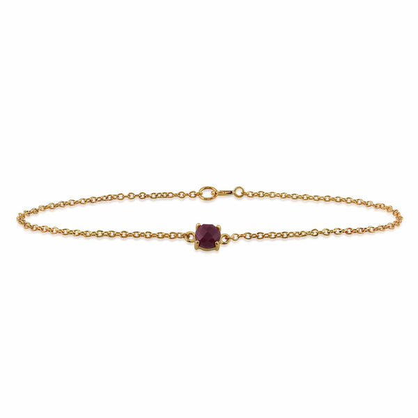 gemondo Classic Round Ruby Checkerboard Bracelet in 9ct Yellow Gold