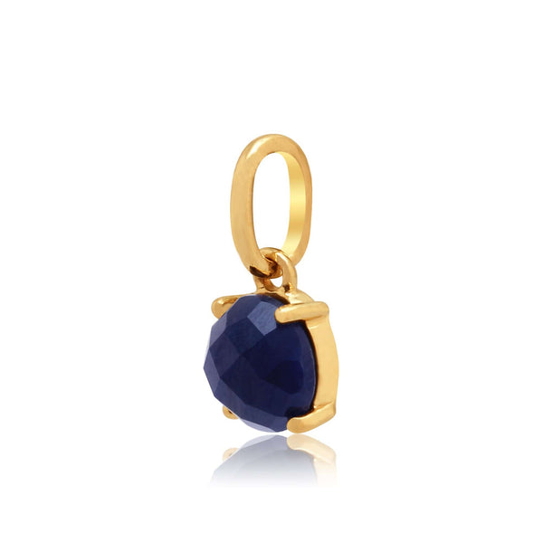 Gemondo Classic Round Sapphire Checkerboard Pendant In 9ct Yellow Gold