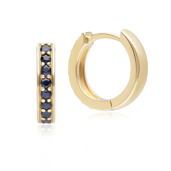 Gemondo Classic Sapphire Huggie Hoop Earrings In 9ct Yellow Gold