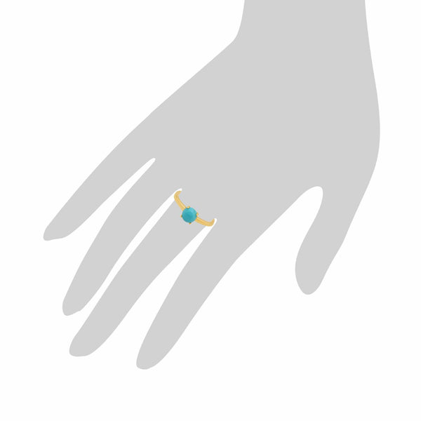 Gemondo Classic Solitaire Turquoise Ring In 9ct Yellow Gold