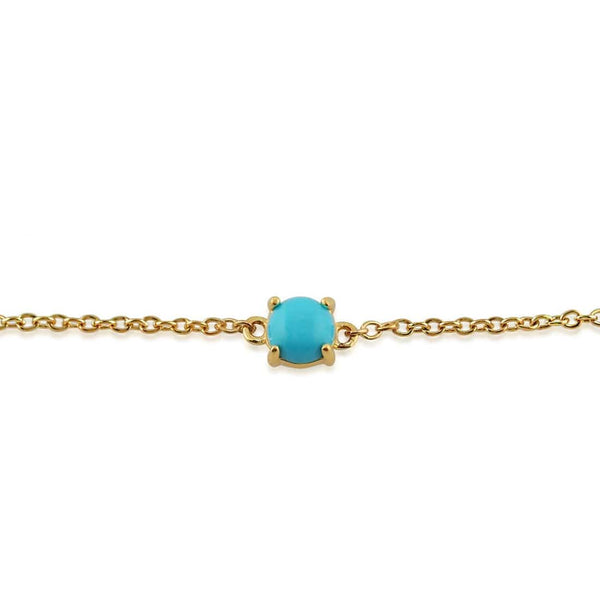 Gemondo Classic Turquoise Cabochon Bracelet In 9ct Yellow Gold