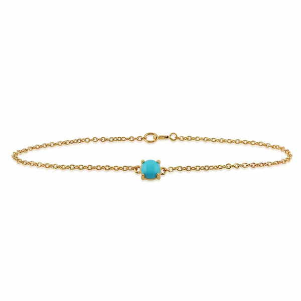 gemondo Classic Turquoise Cabochon Bracelet in 9ct Yellow Gold