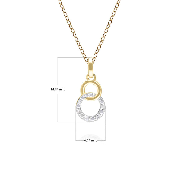Gemondo Diamond Pave Interlocking Hoop Pendant In 9ct Yellow Gold
