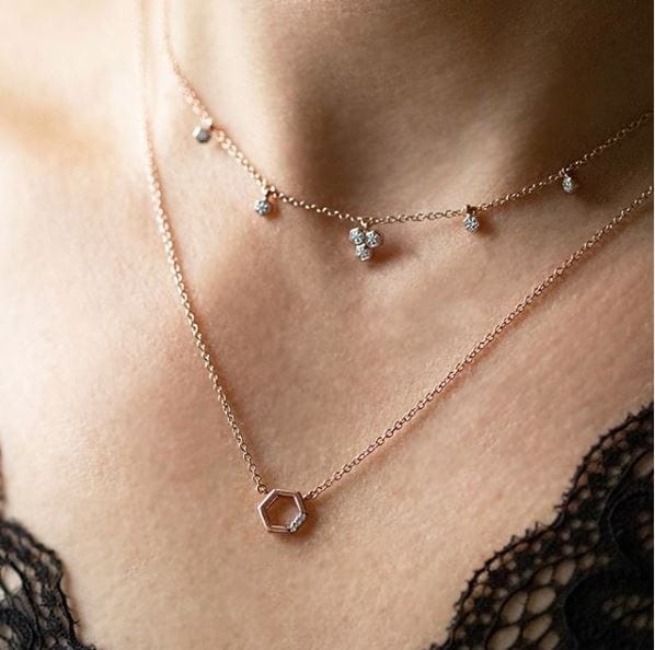 Gemondo Diamond Trilogy Choker Necklace In 9ct Rose Gold