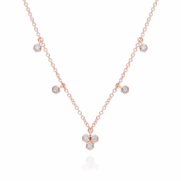 gemondo Diamond Trilogy Choker Necklace in 9ct Rose Gold