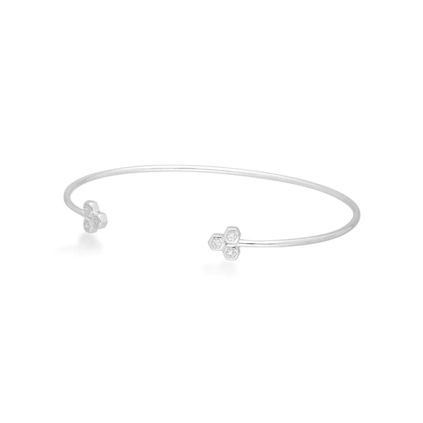 Gemondo Diamond Trilogy Geometric Bangle In 9ct White Gold