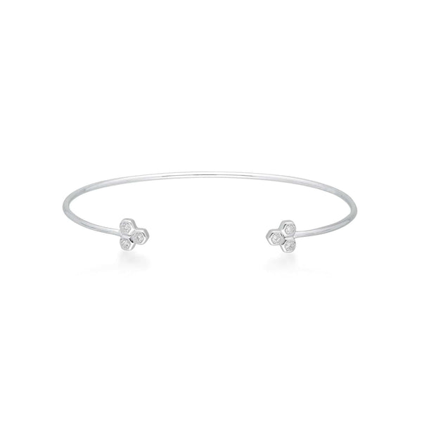 gemondo Diamond Trilogy Geometric Bangle in 9ct White Gold