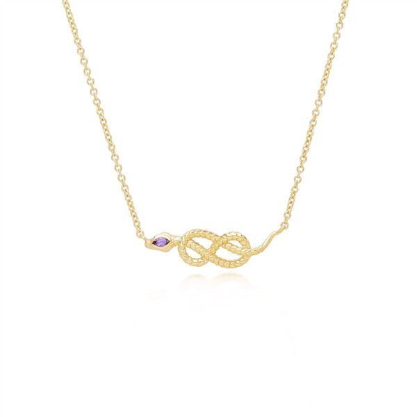 gemondo ECFEW™ Amethyst Winding Snake Pendant Necklace in Gold Plated Sterling Silver