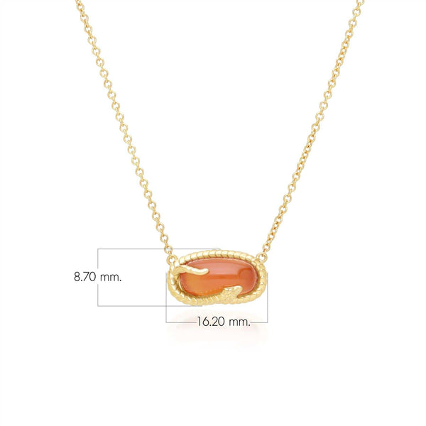Gemondo ECFEW™ Carnelian Snake Pendant Necklace In Gold Plated Sterling Silver