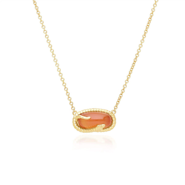 gemondo ECFEW™ Carnelian Snake Pendant Necklace in Gold Plated Sterling Silver