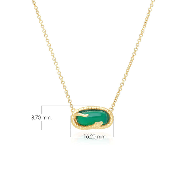 Gemondo ECFEW™ Chalcedony Snake Pendant Necklace In Gold Plated Sterling Silver