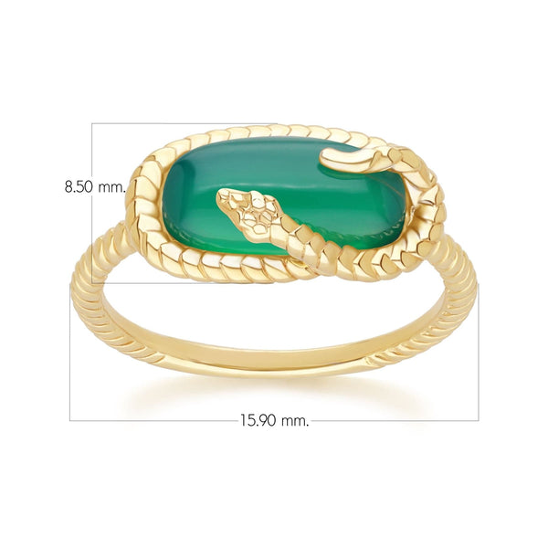 Gemondo ECFEW™ Chalcedony Snake Ring In Gold Plated Sterling Silver