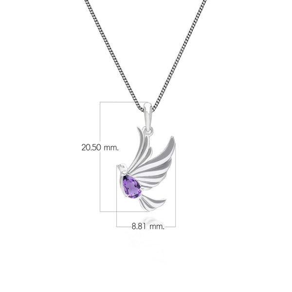 Gemondo ECFEW™ Creator Amethyst Dove Pendant Necklace In Sterling Silver