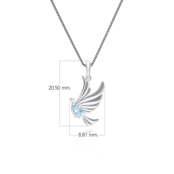 Gemondo ECFEW™ Creator Blue Topaz Dove Pendant Necklace In Sterling Silver