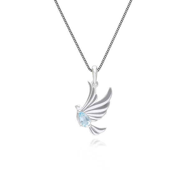 gemondo ECFEW™ Creator Blue Topaz Dove Pendant Necklace in Sterling Silver
