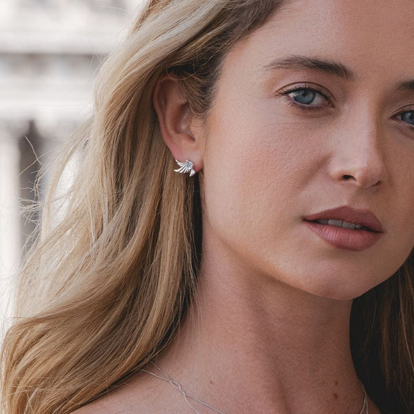 Gemondo ECFEW™ Creator Blue Topaz Dove Stud Earrings In Sterling Silver