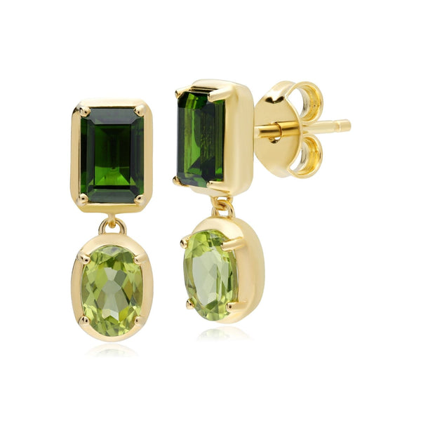gemondo ECFEW™ Creator Chrome Diopside & Peridot Dangle Earrings In Sterling Silver