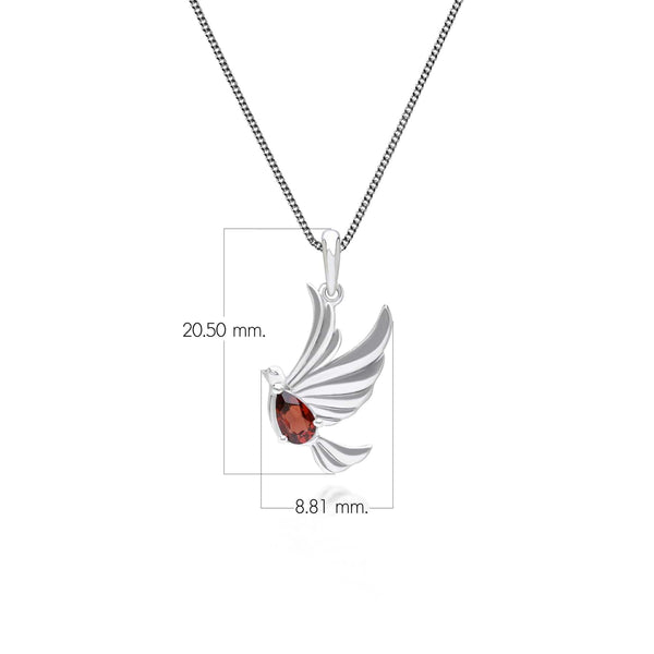 Gemondo ECFEW™ Creator Garnet Dove Pendant Necklace In Sterling Silver