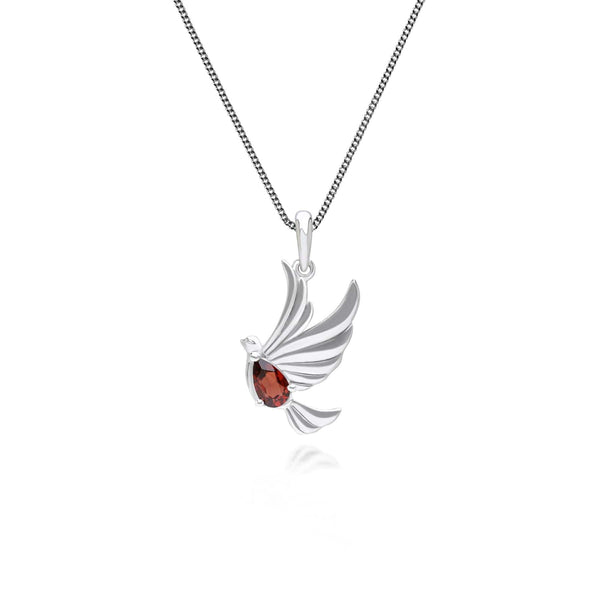 gemondo ECFEW™ Creator Garnet Dove Pendant Necklace in Sterling Silver