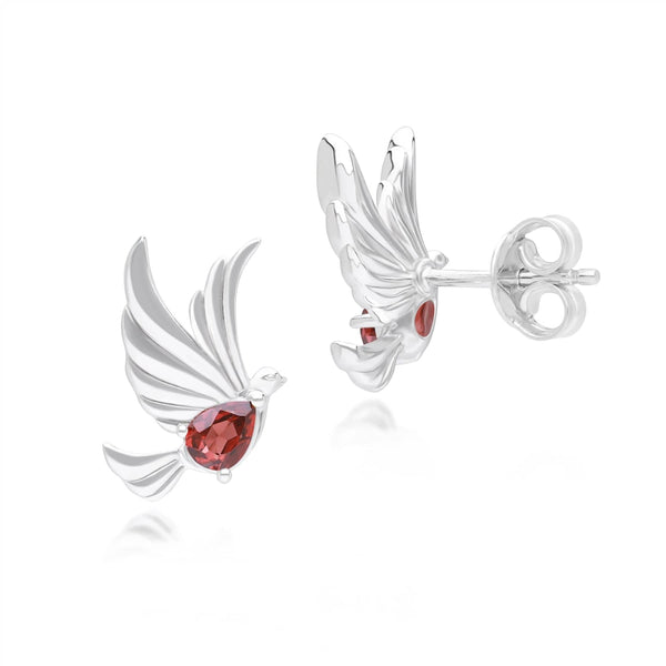 Gemondo ECFEW™ Creator Garnet Dove Stud Earrings In Sterling Silver