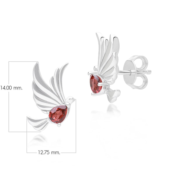 Gemondo ECFEW™ Creator Garnet Dove Stud Earrings In Sterling Silver