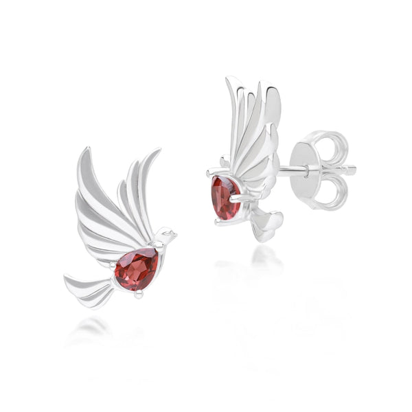gemondo ECFEW™ Creator Garnet Dove Stud Earrings in Sterling Silver