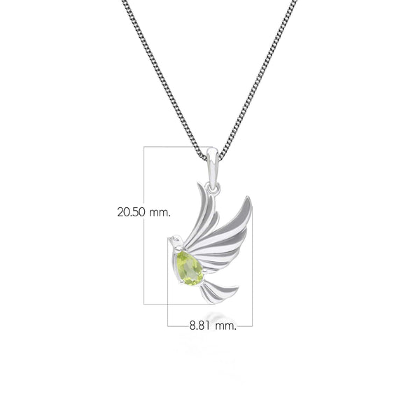 Gemondo ECFEW™ Creator Peridot Dove Pendant Necklace In Sterling Silver