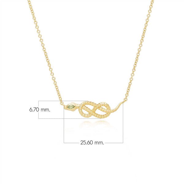 Gemondo ECFEW™ Peridot Winding Snake Pendant Necklace In Gold Plated Sterling Silver