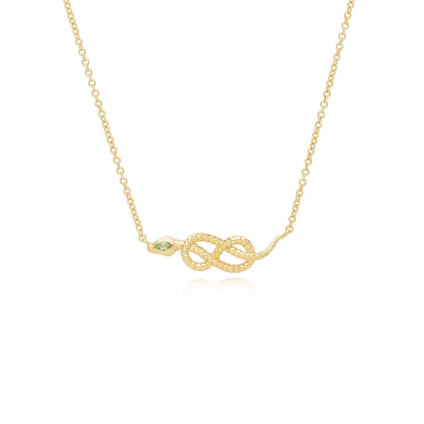 gemondo ECFEW™ Peridot Winding Snake Pendant Necklace in Gold Plated Sterling Silver