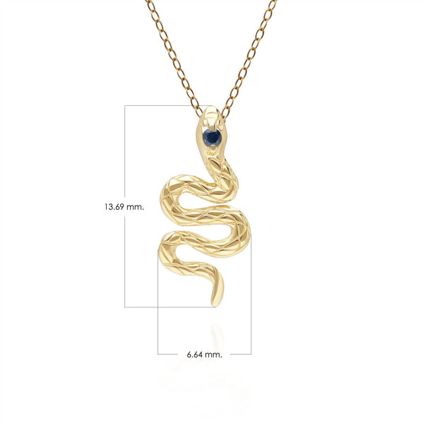 Gemondo ECFEW™ Sapphire Snake Wrap Pendant In 9ct Yellow Gold