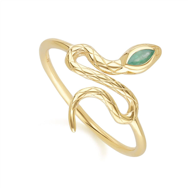 Gemondo ECFEW™ Sapphire Winding Snake Ring In 9ct Yellow Gold