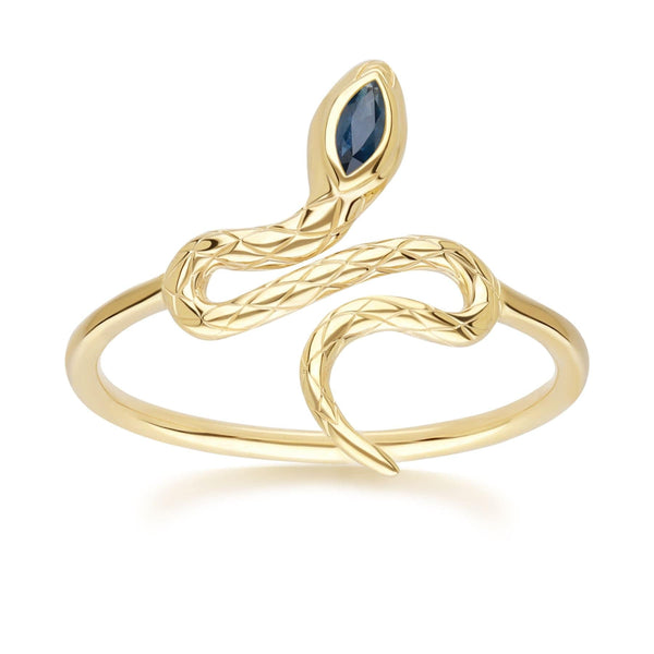 gemondo ECFEW™ Sapphire Winding Snake Ring in 9ct Yellow Gold