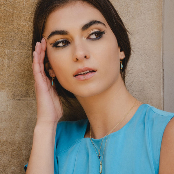 Gemondo ECFEW™ Turquoise Talisman Necklace In Gold Plated Sterling Silver