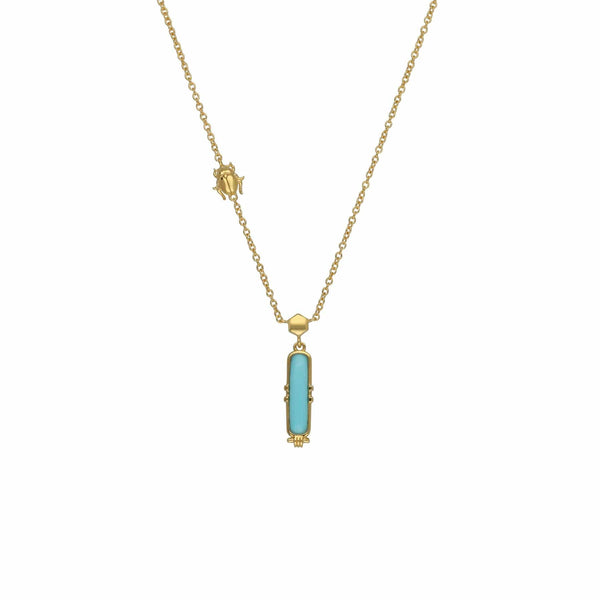 gemondo ECFEW™ Turquoise Talisman Necklace in Gold Plated Sterling Silver