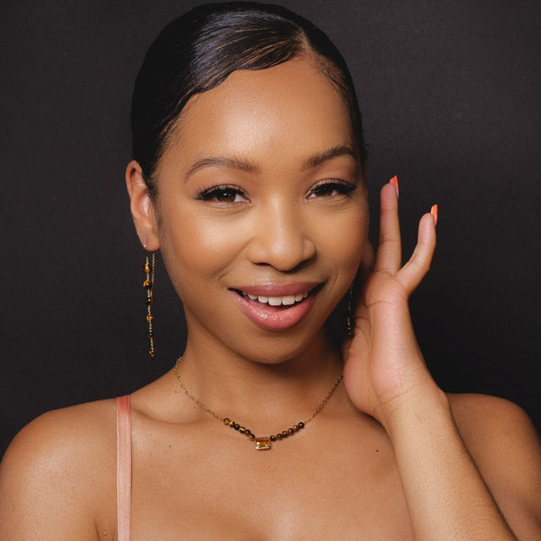 Gemondo ECFEW™ Unifier Citrine & Tigers Eye Chain Necklace In Gold Plated Sterling Silver