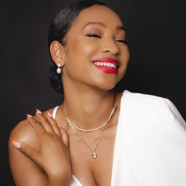 Gemondo ECFEW™ Unifier Pearl Dangle Drop Earrings In Sterling Silver