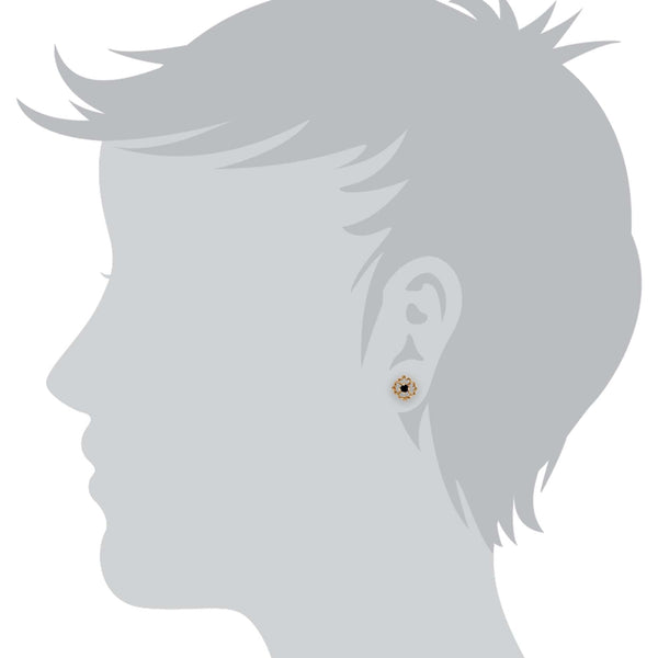 Gemondo Floral Round Sapphire Stud Earrings In 9ct Yellow Gold