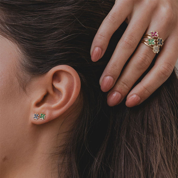 Gemondo Gardenia Diamond Clover Ring In 9ct Yellow Gold