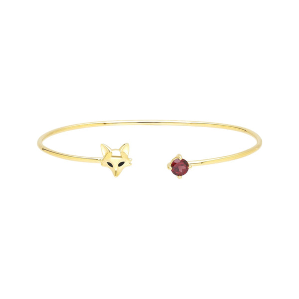 gemondo Gardenia Garnet Fox Bangle In 9ct Yellow Gold