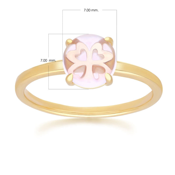 Gemondo Gardenia Pink Amethyst Cabochon Ring In Gold Plated Sterling Silver