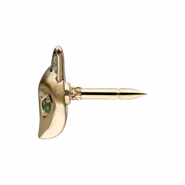 Gemondo Gardenia Tsavorite Fox Pin In 9ct Yellow Gold