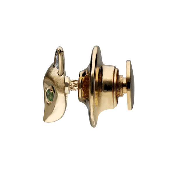 Gemondo Gardenia Tsavorite Fox Pin In 9ct Yellow Gold