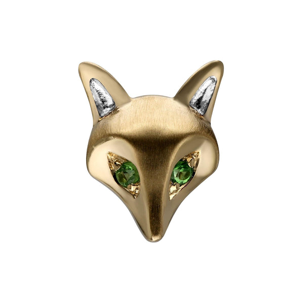 gemondo Gardenia Tsavorite Fox Pin In 9ct Yellow Gold