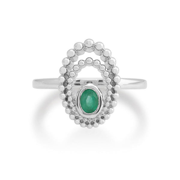 Gemondo Gemondo 925 Sterling Silver 0.18ct Emerald Ring