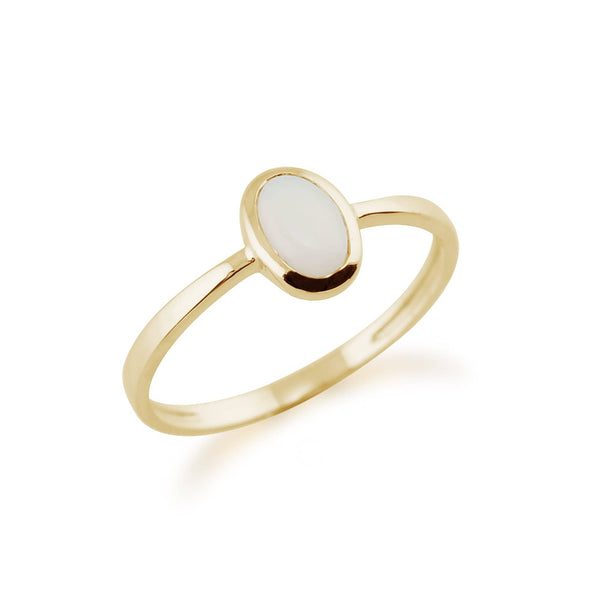 Gemondo Classic Oval Opal Ring In 9ct Yellow Gold