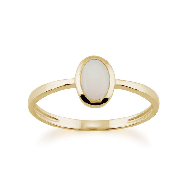 gemondo Classic Oval Opal Ring in 9ct Yellow Gold