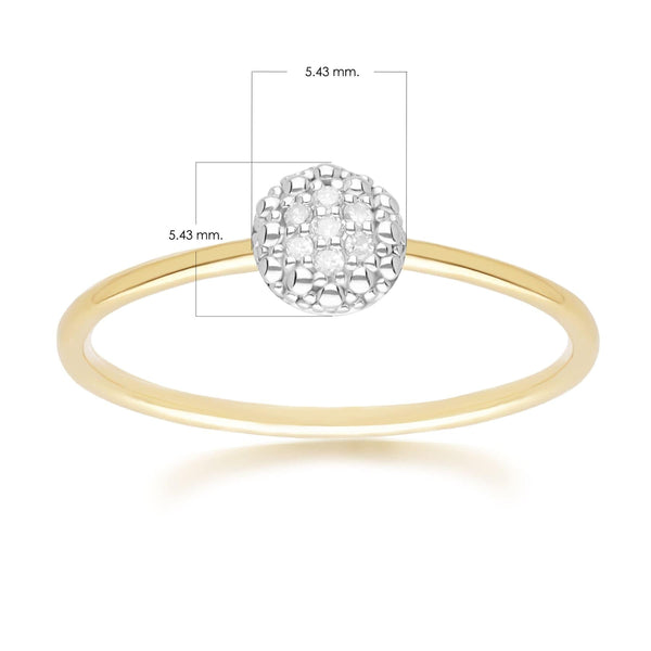 Gemondo Diamond Pave Round Ring In 9ct Yellow Gold