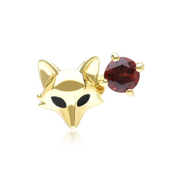 gemondo Gardenia Garnet Fox Pin In 9ct Yellow Gold