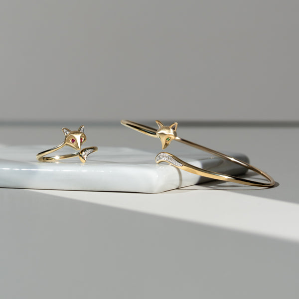 Gemondo Gardenia Ruby Fox Ring In 9ct Yellow Gold