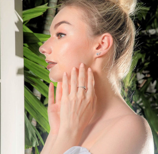 Gemondo Gemondo Honeycomb Inspired Blue Topaz Ring In 925 Sterling Silver